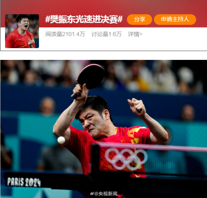 4:0橫掃對手!樊振東光速進決賽!樊振東名字打分，解析